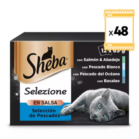 Sheba Selezione Multipack Comida Húmeda en Salsa para Gatos Selección de Pescado