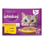 Whiskas Comida húmeda en Gelatina para Gatos Selección de Aves