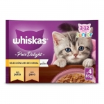 Whiskas Junior Pure Delight Comida húmeda en Gelatina para Gatitos Selección Aves