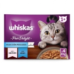 Whiskas Pure Delight Comida húmeda en Gelatina para Gatos Selección Pescado