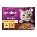 Whiskas Pure Delight Comida húmeda en Gelatina para Gatos Selección Aves