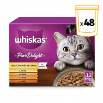 Whiskas Multipack Pure Delight Comida húmeda en Gelatina para Gatos Selección Aves