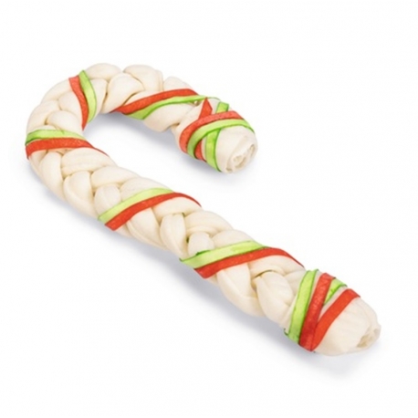 Bastón Navideño Masticable de Piel Snack para Perros Beeztees