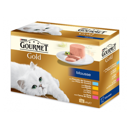 Gourmet Gold Mousse Sabores Surtidos Comida Húmeda para Gatos