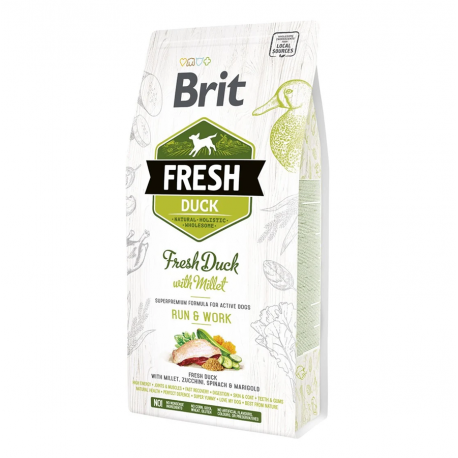 Brit fresh active run work pato mijo pienso para perros
