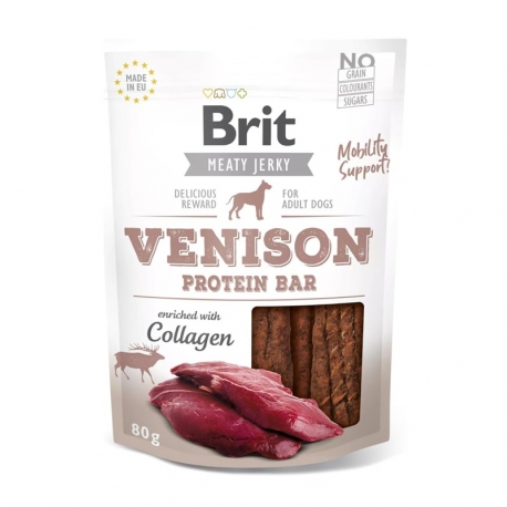 Brit jerky snack protein bar venado premios para perro