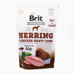 Brit jerky snack meaty coins arenques premios para perro