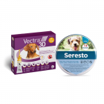 Pack Super Proteção: Coleira Seresto menos de 8kg + Vectra 3D Pipetas cão 1.5-4kg