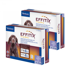 Effitix Antiparasitário Pack 2 unidades (8 Pipetas) para Cães de Médio Porte (10-20kg).