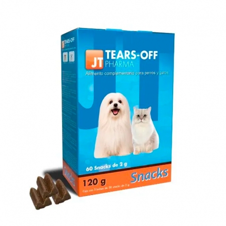 JTPharma Tear Off Snacks Suplemento Ocular Para Perros y Gatos Lagrimal y Oxidación