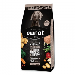 Ownat Ultra Low Grain Medium Adult Ração para Cães de Médio Porte