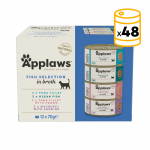 Applaws Multipack Latas de Comida Húmeda en Caldo para Gatos con Pescado 12x70 gr