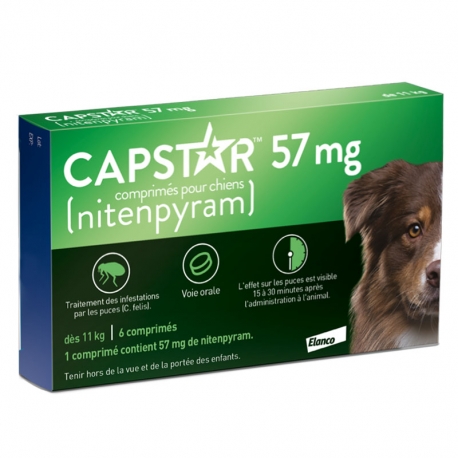Capstar Tratamento antipulgas para cães grandes 57 mg