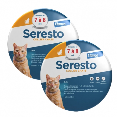 Seresto Coleira Antiparasitária Para Gatos Pack 2 x 38 cm